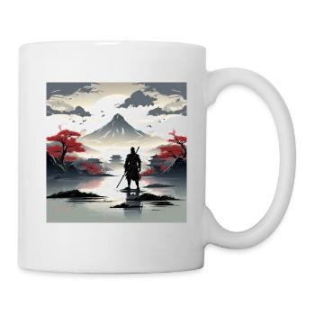 Alone Samurai at a Beautiful Landscape - Mug - white - Right