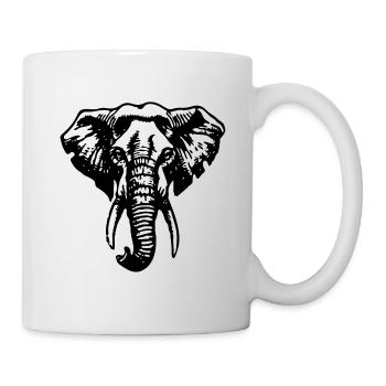 Elefant Elefanten - Tasse - Weiß - Rechts