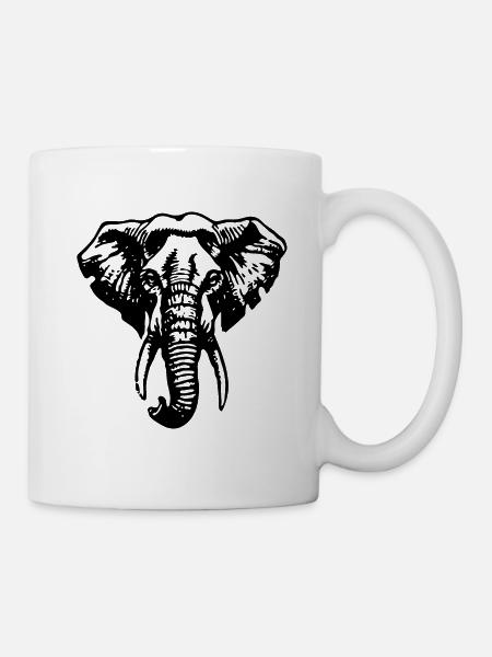Elefant Elefanten - Tasse - Weiß