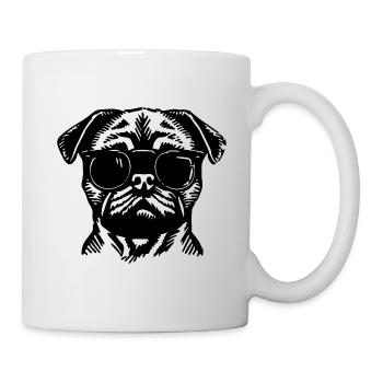 Mops Hund - Tasse - Weiß - Rechts