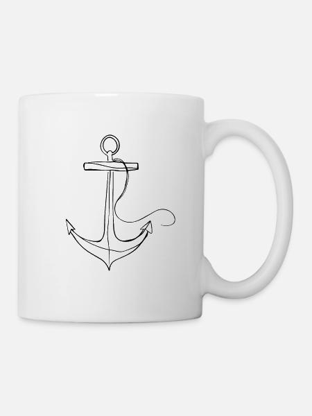 Anker Schiff Segeln - Tasse - Weiß