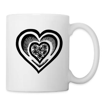 Herz - Tasse - Weiß - Rechts