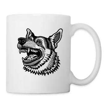 Schäferhund Hund Hundekopf - Tasse - Weiß - Rechts