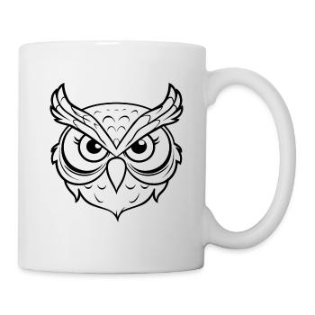 Eule Eulen Vogel - Tasse - Weiß - Rechts