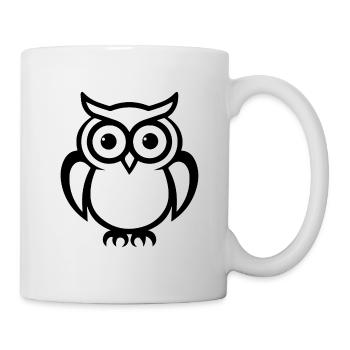 Eule Eulen Vogel - Tasse - Weiß - Rechts