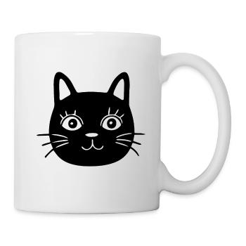 Katze Katzen Katzengesicht - Tasse - Weiß - Rechts