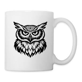 Eule Eulen Vogel - Tasse - Weiß - Rechts