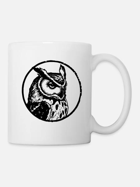 Eule Eulen Vogel - Tasse - Weiß