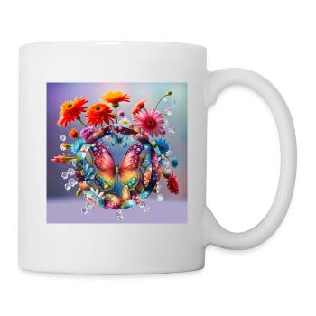 Butterfly and Flowers - Mug - white - Right