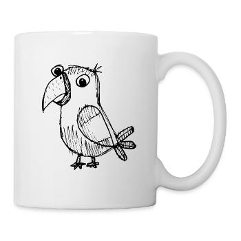 Perroquet oiseau - Mug blanc - blanc - Droite