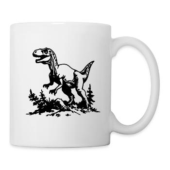 Dinosaurier Dino - Tasse - Weiß - Rechts