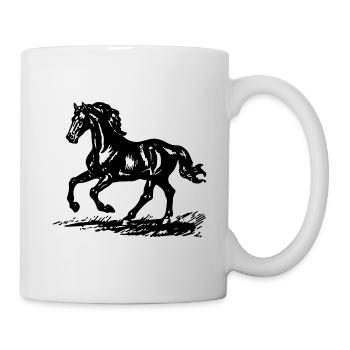 Cheval Chevaux Équitation Cavalier - Mug blanc - blanc - Droite