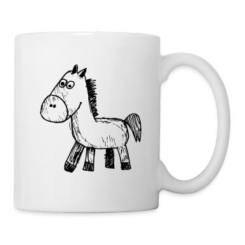 Cheval Chevaux Équitation Cavalier - Mug blanc - blanc - Droite