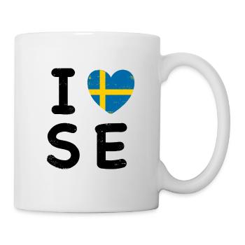 J’aime la Suède Coeur SE J’aime la Suède Drapeau - Mug blanc - blanc - Droite