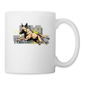 Malinois Dog Jumping - Mug - white - Right