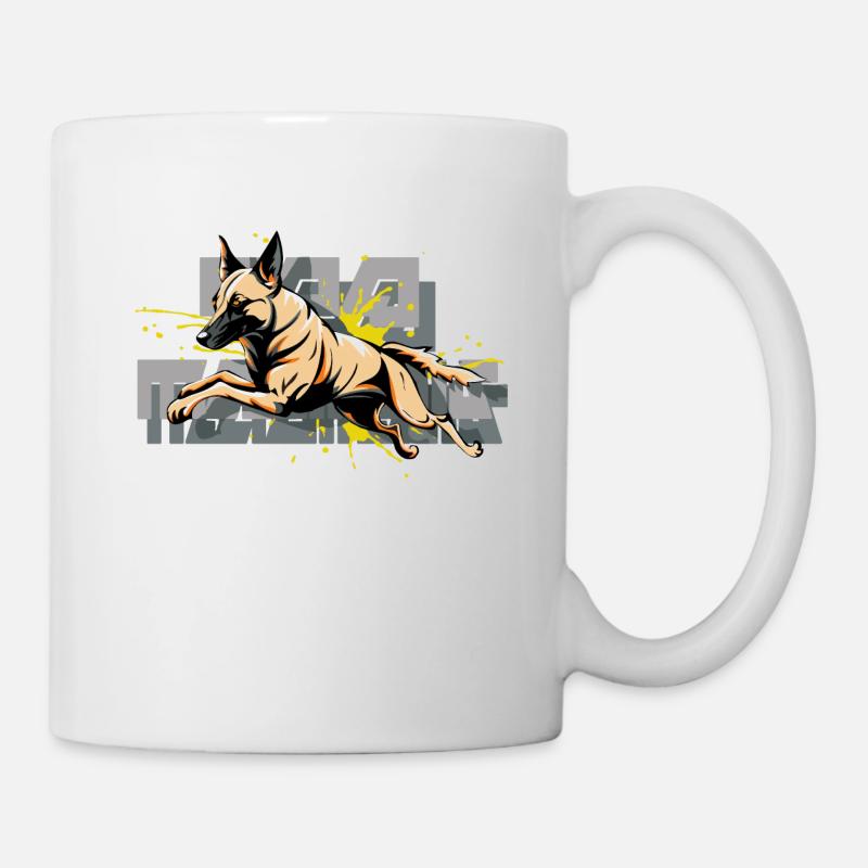 Malinois Dog Jumping - Mug - white