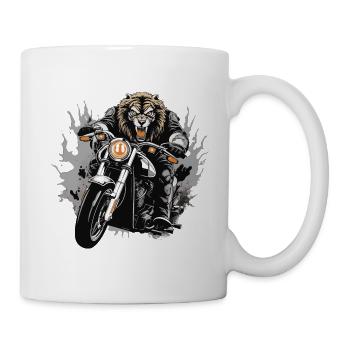 Lion Moto Motard Bête - Mug blanc - blanc - Droite