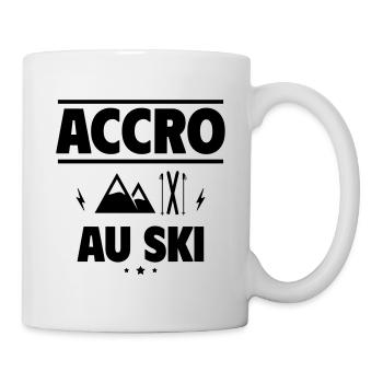 accro au ski - Mug blanc - blanc - Droite