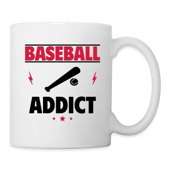 Accro au baseball - Mug blanc - blanc - Droite