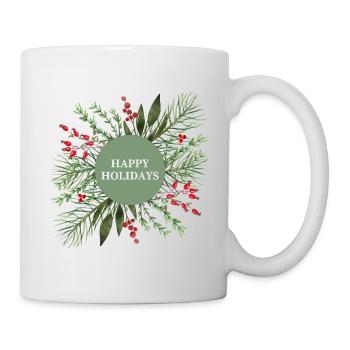 Happy Holidays - Tasse - Weiß - Rechts