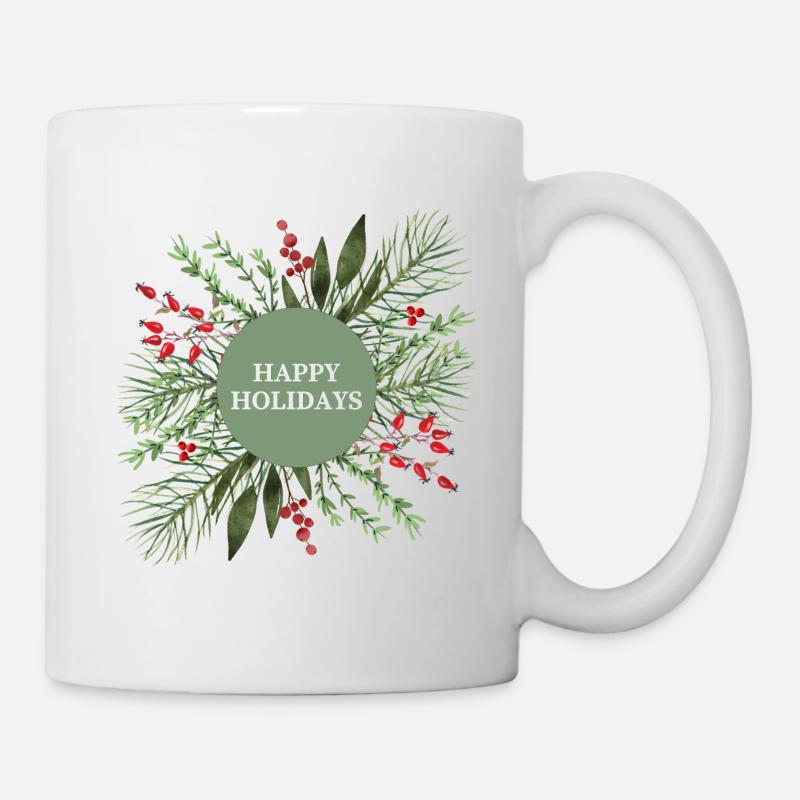 Happy Holidays - Tasse - Weiß