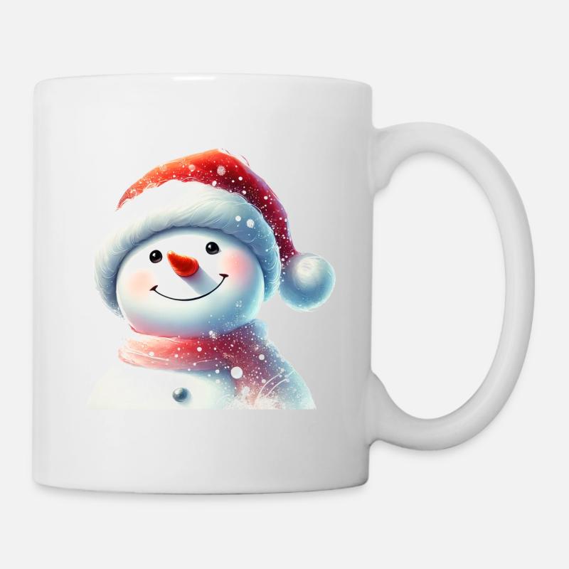 Charming snowman in winter attire - Mug - white