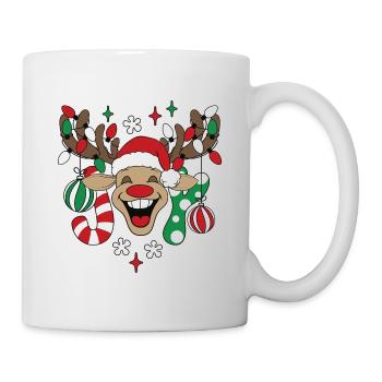 Reindeer Rudolph Christmas Ugly Christmas Sweater - Mug - white - Right