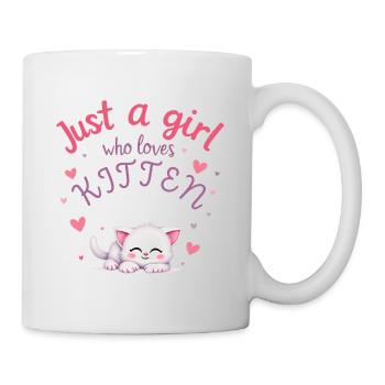 Just a girl who loves Kitten süßes Kätzchen Kawaii - Tasse - Weiß - Rechts