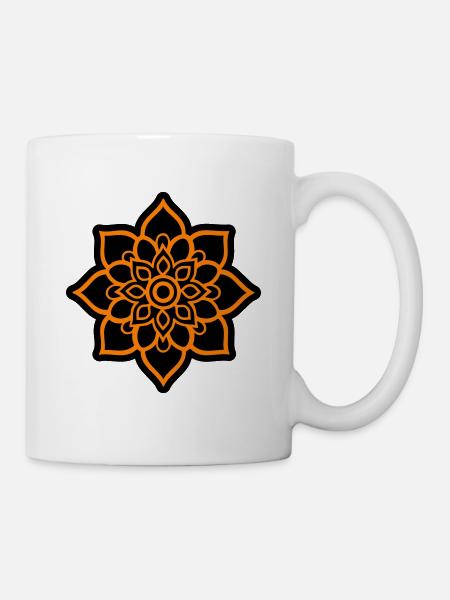 Blüte Mandala - Tasse - Weiß