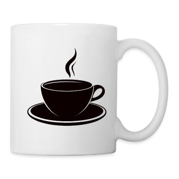 Tasse à café à la vapeur, icône noire - Mug blanc - blanc - Droite