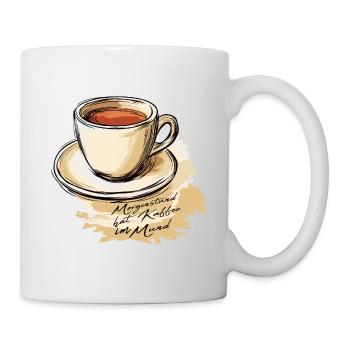 Le matin a du café noir dans la bouche - Mug blanc - blanc - Droite