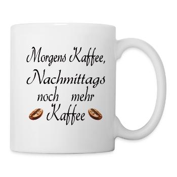 Täglicher Trinkplan für Kaffee - Tasse - Weiß - Rechts