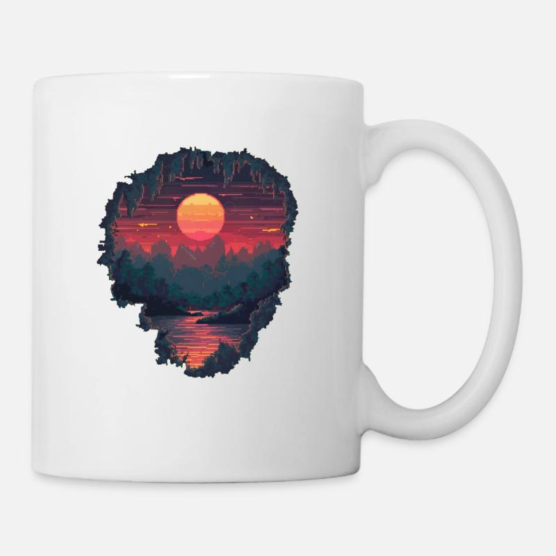 Trou dans un monde pixélisé - Mug blanc - blanc
