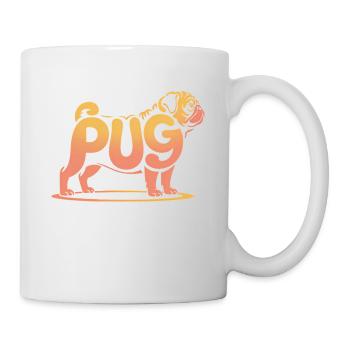Carlin - Logo de chien de compagnie cool - Mug blanc - blanc - Droite