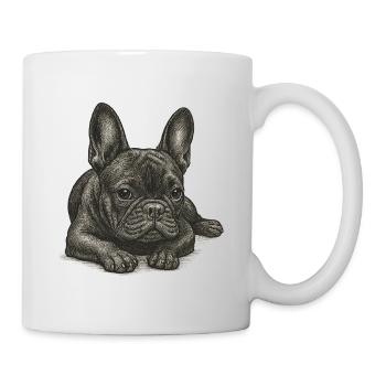 "Kleiner Träumer" - Welpe Französische Bulldogge - Tasse - Weiß - Rechts