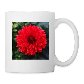 Powerful Red Dahlia Flower - Mug - white - Right