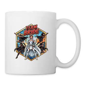 Team Bride Superheldinnen Hochzeits-Design - Tasse - Weiß - Rechts