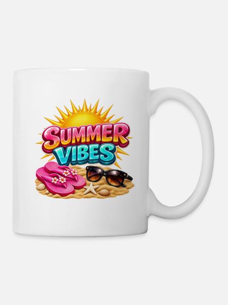 Sommerstimmung: Sommer-Sonnenschein-Atmosphäre - Tasse - Weiß