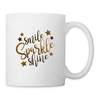Smile Sparkle Shine Shirt - Tasse - Weiß - Rechts