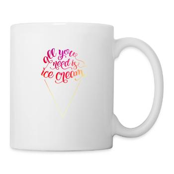 TOUT CE QUE VOUS AVEZ BESOIN EST ICECREAM - Mug blanc - blanc - Droite