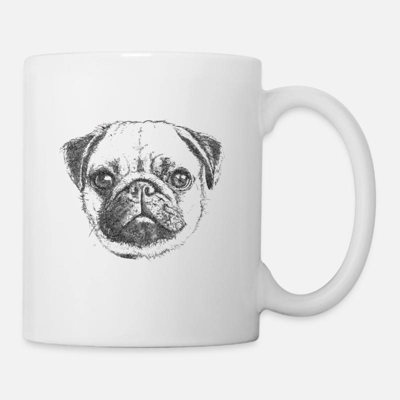 PUG | MOPS - TIREES - Mug blanc - blanc