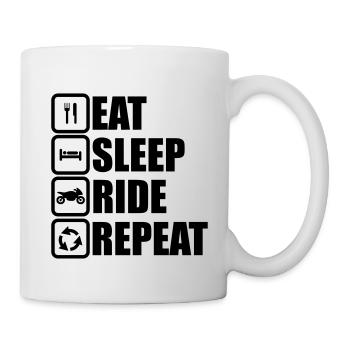 Eat,sleep,ride,repeat motorbike Biker - Mug - white - Right