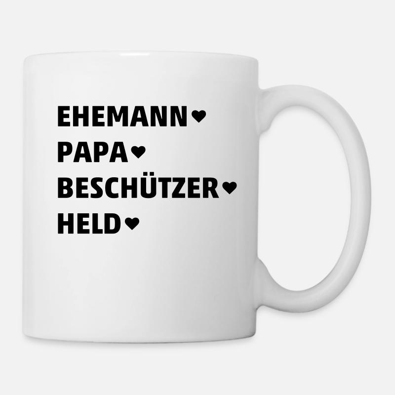 Ehemann, Papa Vater, Vati, Beschützer, Held (dh) - Tasse - Weiß