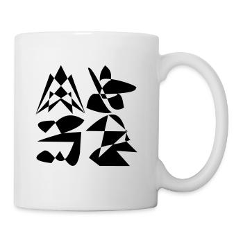 Motif four figures black white - Mug - white - Right