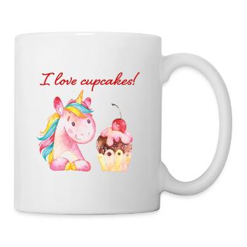 I love cupcakes unicorn unicorn - Mug - white - Right