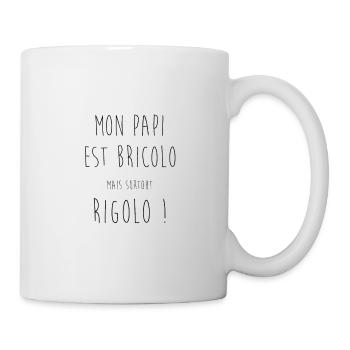 Mon papi rigolo - Mug blanc - blanc - Droite