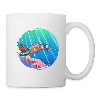 Kiwi Taucher - Tasse - Weiß - Rechts