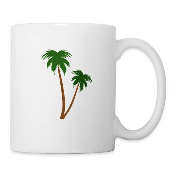 Grüne Palme am Strand - Tasse - Weiß - Rechts