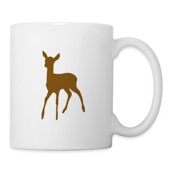 Braunes Reh in der Natur - Tasse - Weiß - Rechts