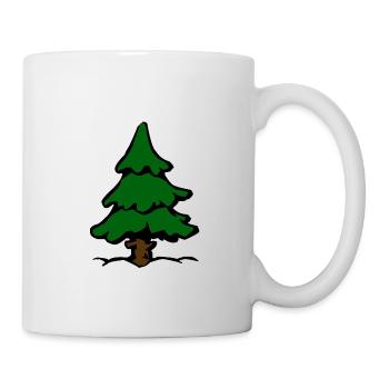 Sapin vert pour Noël dans les bois - Mug blanc - blanc - Droite